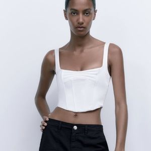 Zara satin effect corset crop top